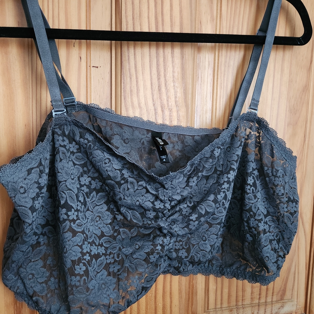 Torrid Lace Bandeau in Charcoal
